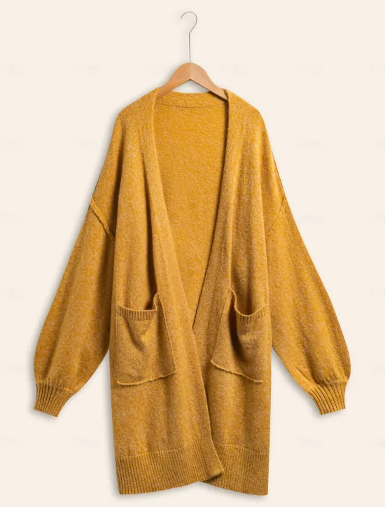 Online Mohair Bishop Sleeve Casual Daily Knit Cardigan Women Cardigans & Outerwears