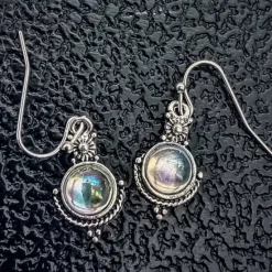 Online moonstone retro earrings fashion thai colorful gemstone ear hook ear jewelry Women Trendy Jewelry