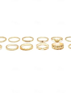 New Multi Finger Ring For Women's Party Evening Gift Alloy Fancy Crown Women Trendy Jewelry
