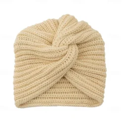 Sale Muslim Inner Hijab Caps Bohemia Turban Cross Wrap Head Indian Hat Knitting Hijab Bonnet Turbante Cap for Women Wear Women Hats