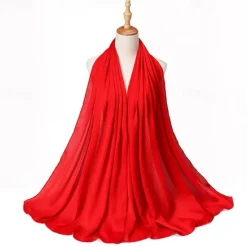 Hot Muslim Scarf Crinkled Shawl Women Abaya Solid Hijab Ramadan Hijabs For Woman Abayas Dress Turban Instant Scarf Women Scarves