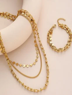 Best Necklace Chrome Gold Women's Elegant Fashion Layered Wedding irregular Necklace For Wedding Party Women Spring Accessories|Trendy Jewelry