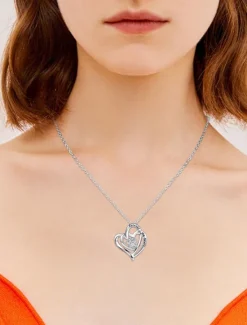 New Necklace Chrome Women's Fashion Cute Classic Heart Lovely Heart Shape Necklace For Daily Valentine's Day Women Spring Accessories