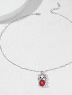 New Necklace Chrome Women's Fashion Cute Classic Animal Lovely Heart Shape Necklace For Daily Valentine's Day Women Spring Accessories