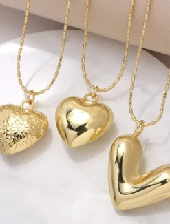 Sale Necklace Copper Women's Fashion Cute Classic Heart Lovely Heart Shape Necklace For Daily Valentine's Day Women Trendy Jewelry
