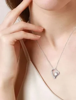 Sale Necklace Copper Women's Fashion Cute Classic Heart Lovely Heart Shape Necklace For Party Gift Daily Valentine's Day Women Trendy Jewelry|Spring Accessories