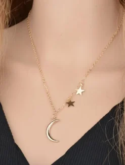 Sale Necklace For Women's Party Evening Gift Birthday Party Alloy Moon Star Women Trendy Jewelry