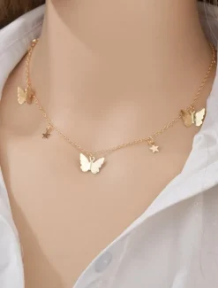 Outlet Necklace For Women's Wedding Party Evening Gift Alloy Fancy Butterfly Women Trendy Jewelry|Spring Accessories