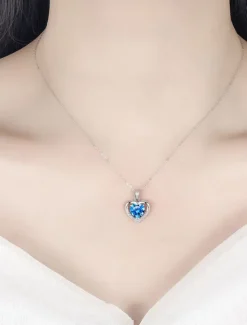 Hot Necklace Titanium Steel Women's Fashion Cute Classic Heart Lovely Heart Shape Necklace For Valentine's Day Birthday Gift Women Trendy Jewelry