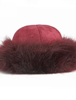 Online New Thick Warm Russian Hat Ladies Suede Bomber Hat Windproof Women Soft Hat Female Mongolia Cap Women Skullies Beanies Women Hats