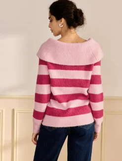 Outlet Off Shoulder Ribbed Knit Wool Blend Fall / Winter Causal Sweater Women Ugly Sweater
