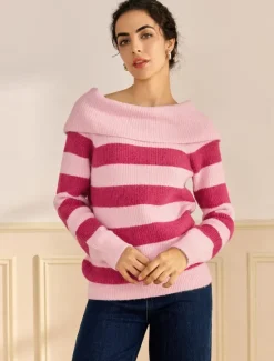 Outlet Off Shoulder Ribbed Knit Wool Blend Fall / Winter Causal Sweater Women Ugly Sweater