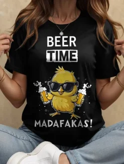 Discount Oktoberfest Women's T Shirt Graphic Animal Letter Vintage Stylish Classic Short Sleeve Crew Neck Round Neck Regular Tops Daily Weekend Print Black White Yellow Red Blue Summer Spring Women T-Shirts