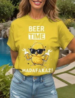 Discount Oktoberfest Women's T Shirt Graphic Animal Letter Vintage Stylish Classic Short Sleeve Crew Neck Round Neck Regular Tops Daily Weekend Print Black White Yellow Red Blue Summer Spring Women T-Shirts