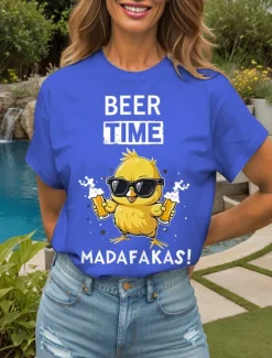 Discount Oktoberfest Women's T Shirt Graphic Animal Letter Vintage Stylish Classic Short Sleeve Crew Neck Round Neck Regular Tops Daily Weekend Print Black White Yellow Red Blue Summer Spring Women T-Shirts