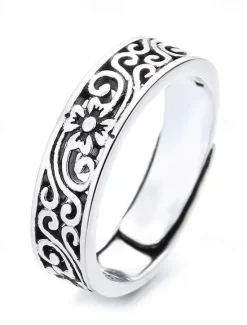 1PC Adjustable Ring For Men's Women's Gift Daily Date Alloy Retro Joy Women Trendy Jewelry