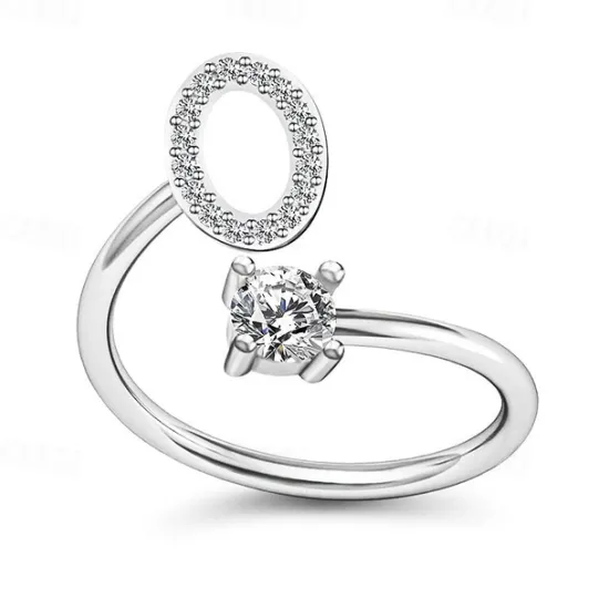 Hot 1PC Band Ring For Men's Women's Crystal White Alloy Classic Women Trendy Jewelry