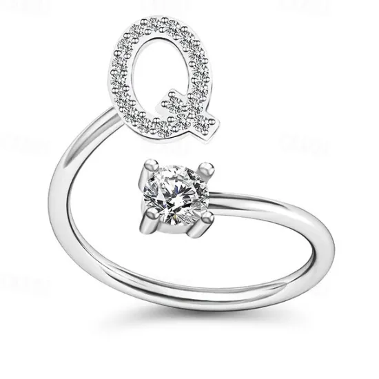 Hot 1PC Band Ring For Men's Women's Crystal White Alloy Classic Women Trendy Jewelry