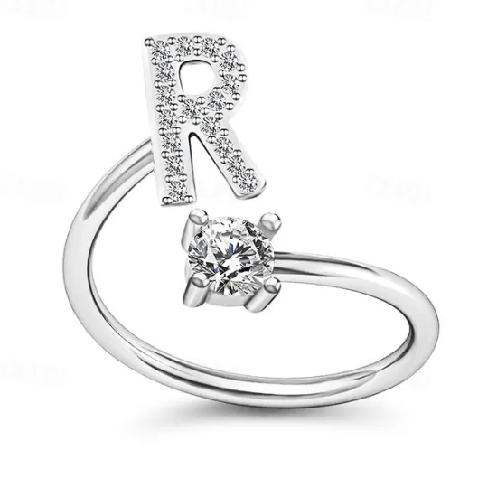 Hot 1PC Band Ring For Men's Women's Crystal White Alloy Classic Women Trendy Jewelry