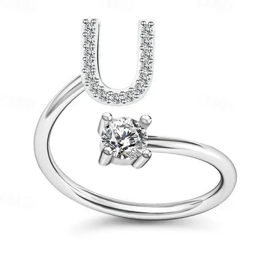 Hot 1PC Band Ring For Men's Women's Crystal White Alloy Classic Women Trendy Jewelry