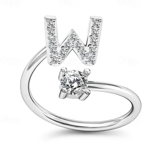 Hot 1PC Band Ring For Men's Women's Crystal White Alloy Classic Women Trendy Jewelry
