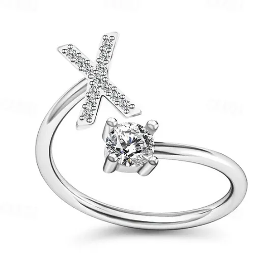Hot 1PC Band Ring For Men's Women's Crystal White Alloy Classic Women Trendy Jewelry