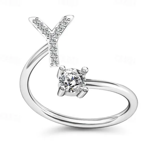 Hot 1PC Band Ring For Men's Women's Crystal White Alloy Classic Women Trendy Jewelry