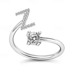 Hot 1PC Band Ring For Men's Women's Crystal White Alloy Classic Women Trendy Jewelry