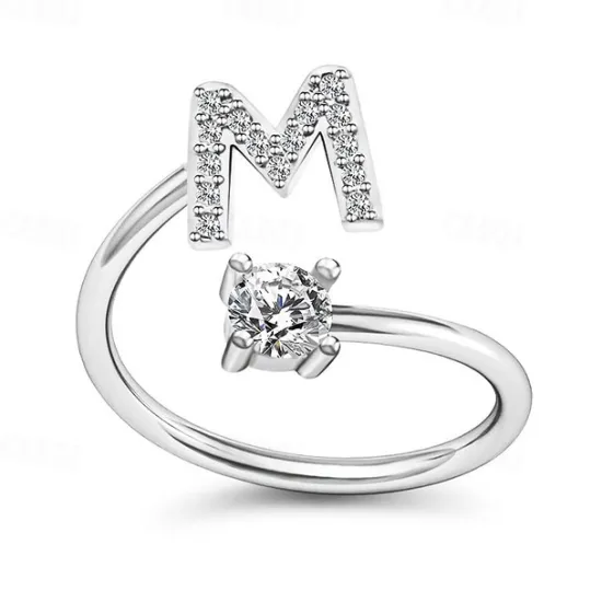 Hot 1PC Band Ring For Men's Women's Crystal White Alloy Classic Women Trendy Jewelry