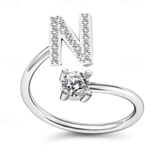 Hot 1PC Band Ring For Men's Women's Crystal White Alloy Classic Women Trendy Jewelry