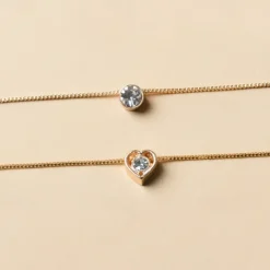 Outlet 1PC Chain Necklace Layered Necklace For Women's Crystal Clear Wedding Party Evening Daily Crystal Alloy Heart Women Trendy Jewelry