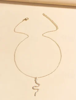 1PC Chain Necklace Long Necklace For Women's Daily Alloy Snake Snake Women Trendy Jewelry
