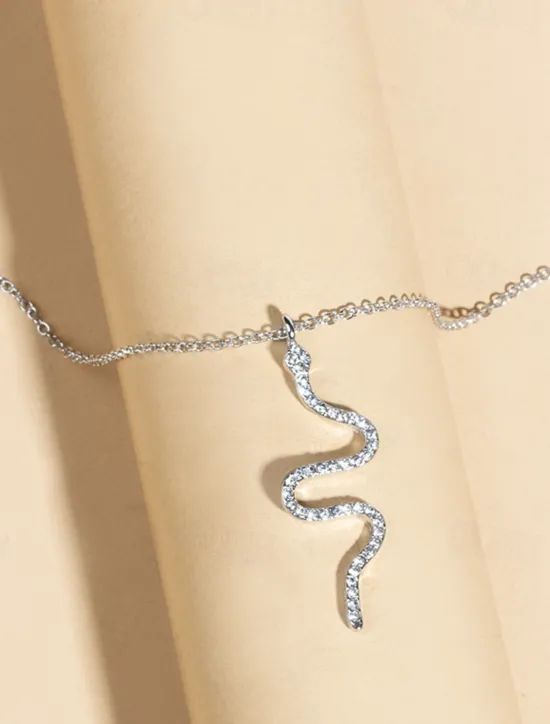 1PC Chain Necklace Long Necklace For Women's Daily Alloy Snake Snake Women Trendy Jewelry