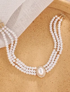Best 1PC Choker Necklace Necklace For Women's Wedding Party Evening Gift Alloy Beads Precious Women Trendy Jewelry