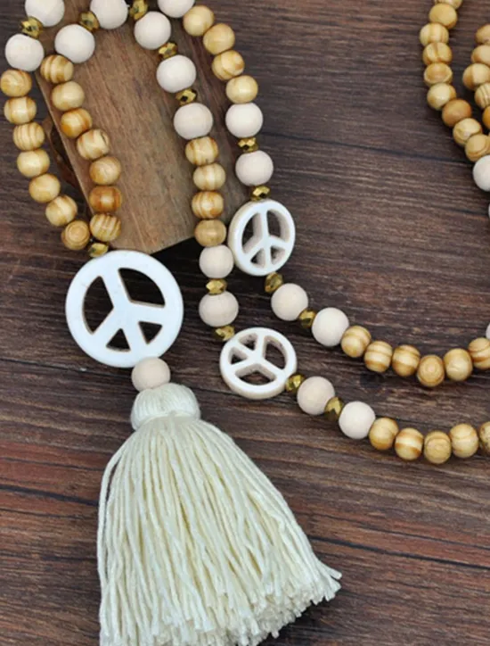 Sale 1PC Necklace For Women's Street Daily Wooden Crystal Stone Long Women Trendy Jewelry