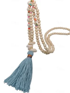 Sale 1PC Necklace For Women's Street Daily Wooden Crystal Stone Long Women Trendy Jewelry