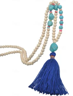 Sale 1PC Necklace For Women's Street Daily Wooden Crystal Stone Long Women Trendy Jewelry