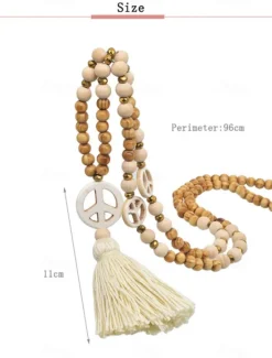 Sale 1PC Necklace For Women's Street Daily Wooden Crystal Stone Long Women Trendy Jewelry