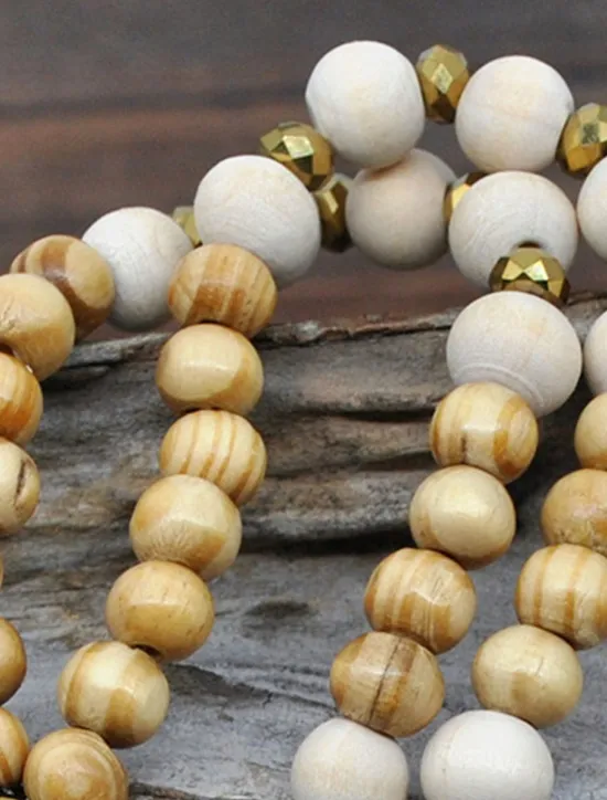 Sale 1PC Necklace For Women's Street Daily Wooden Crystal Stone Long Women Trendy Jewelry
