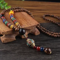 Online 1PC Pendant Necklace Beaded Necklace For Men's Women's Synthetic Ruby Red Party Evening Street Gift Wooden Resin Alloy Beads Animal Women Trendy Jewelry