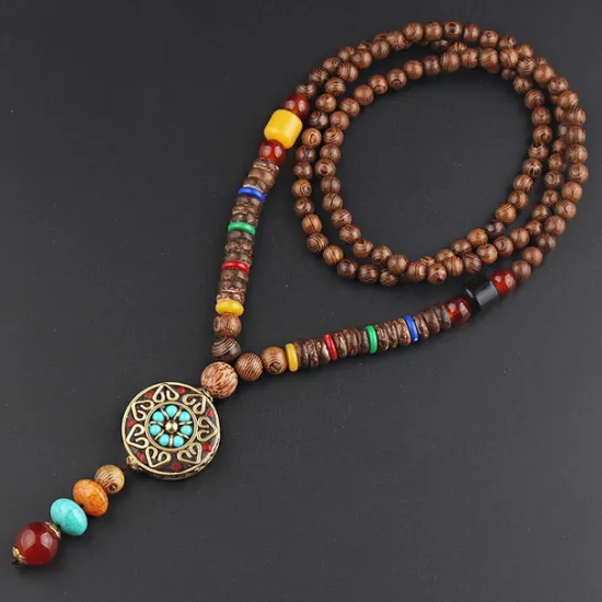 Online 1PC Pendant Necklace Beaded Necklace For Men's Women's Synthetic Ruby Red Party Evening Street Gift Wooden Resin Alloy Beads Animal Women Trendy Jewelry