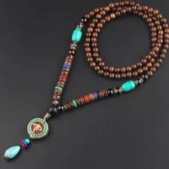 Online 1PC Pendant Necklace Beaded Necklace For Men's Women's Synthetic Ruby Red Party Evening Street Gift Wooden Resin Alloy Beads Animal Women Trendy Jewelry
