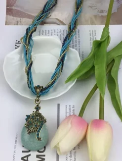 1PC Pendant Necklace For Women's Wedding Street Birthday Party Alloy Water Drop Necklace Pear Women Trendy Jewelry