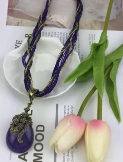 1PC Pendant Necklace For Women's Wedding Street Birthday Party Alloy Water Drop Necklace Pear Women Trendy Jewelry
