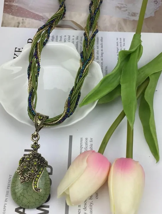 1PC Pendant Necklace For Women's Wedding Street Birthday Party Alloy Water Drop Necklace Pear Women Trendy Jewelry