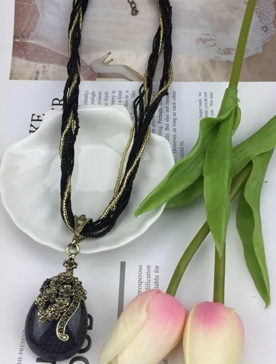 1PC Pendant Necklace For Women's Wedding Street Birthday Party Alloy Water Drop Necklace Pear Women Trendy Jewelry