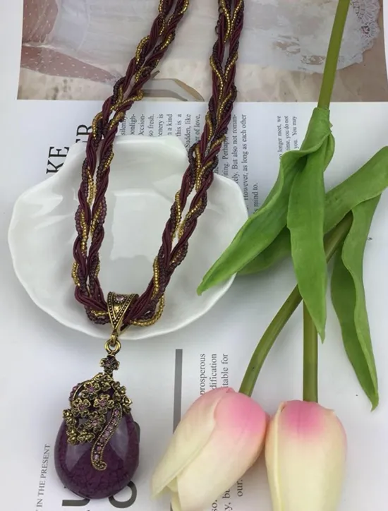 1PC Pendant Necklace For Women's Wedding Street Birthday Party Alloy Water Drop Necklace Pear Women Trendy Jewelry