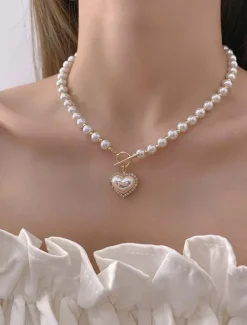 1PC Pendant Necklace For Women's Wedding Party Evening Gift Alloy Classic Heart Women Trendy Jewelry