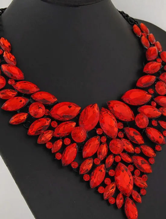 Discount 1PC Statement Necklace Crystal Necklace For Women's Wedding Party Evening Alloy Retro Alphabet Shape Precious Women Trendy Jewelry