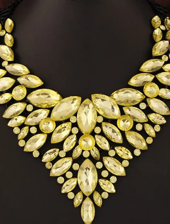 Discount 1PC Statement Necklace Crystal Necklace For Women's Wedding Party Evening Alloy Retro Alphabet Shape Precious Women Trendy Jewelry